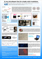 X-ray microbeam line for single cells irradiation